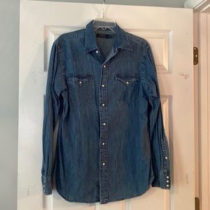 Polo by Ralph Lauren Blue Denim Western Shirt